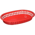 thumbnail image 2 of Winco PLB-R Oval Platter Baskets, 10.75 x 7.25 x 1.5 in. - Red, 2 of 2