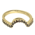 thumbnail image 1 of Dazzlingrock Collection 0.25 Carat (ctw) 14K Round Black Diamond Wedding Band Guard Ring 1/4 CT, Yellow Gold, Size 7, 1 of 3