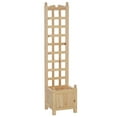 thumbnail image 6 of Decorative Raised Garden Bed with Wood Legs, Solid Wood Frame Planter Box with Drainage Holes and Flower shelf, Natural, 6 of 7