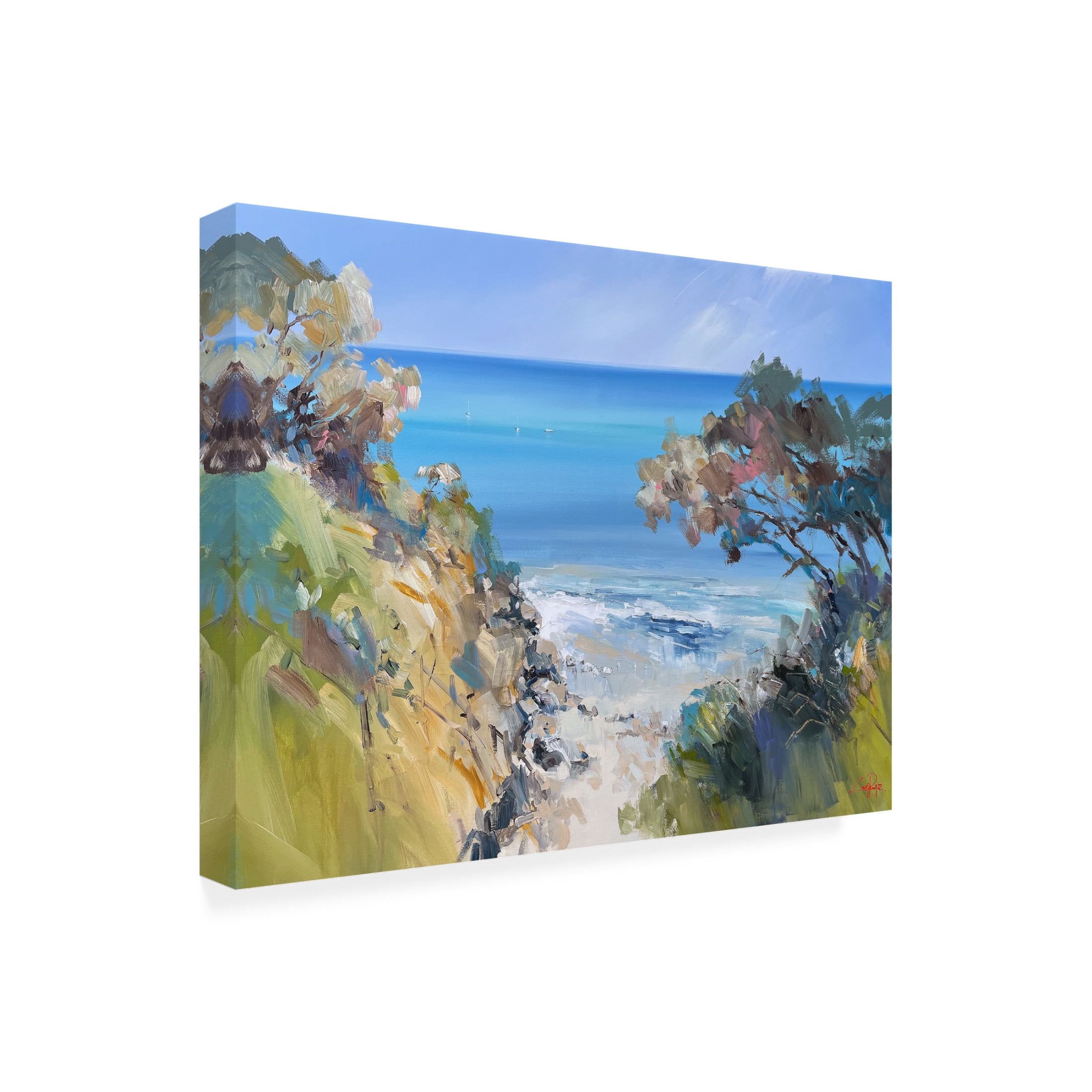 Canvas Wall Art - Craig Trewin Penny 'Over the Bay, Towards Melbourne' Wall Art for Living Room, Bedroom, or Office Décor by Trademark Fine Art - 47 x 35 Inches
