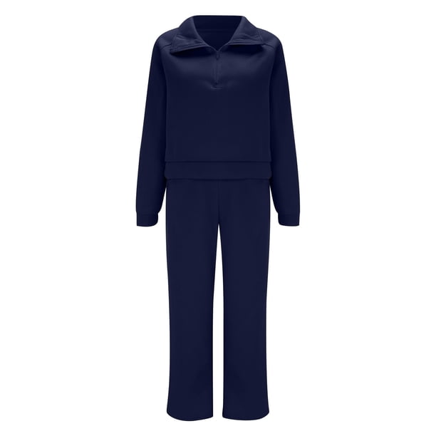 Ploknplq Jumpsuits for Women,Jogging Suits for Women Plus Size,Lounge Sets for Women,2 Piece Outfits Sweatsuit Sets Baggy Sweatpants,Matching Sets Women Clothing,Track Suits for Women Set Dark Blue L