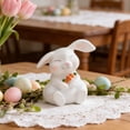 thumbnail image 5 of 6 Inch White Resin Easter Bunny Figurine with Carrot - Spring Home Table Centerpiece Farmhouse Decor for Indoor Easter, Christmas, and Housewarming Party Decorations, 5 of 6