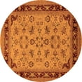 thumbnail image 1 of Ahgly Company Indoor Round Oriental Orange Traditional Area Rugs, 3' Round, 1 of 4