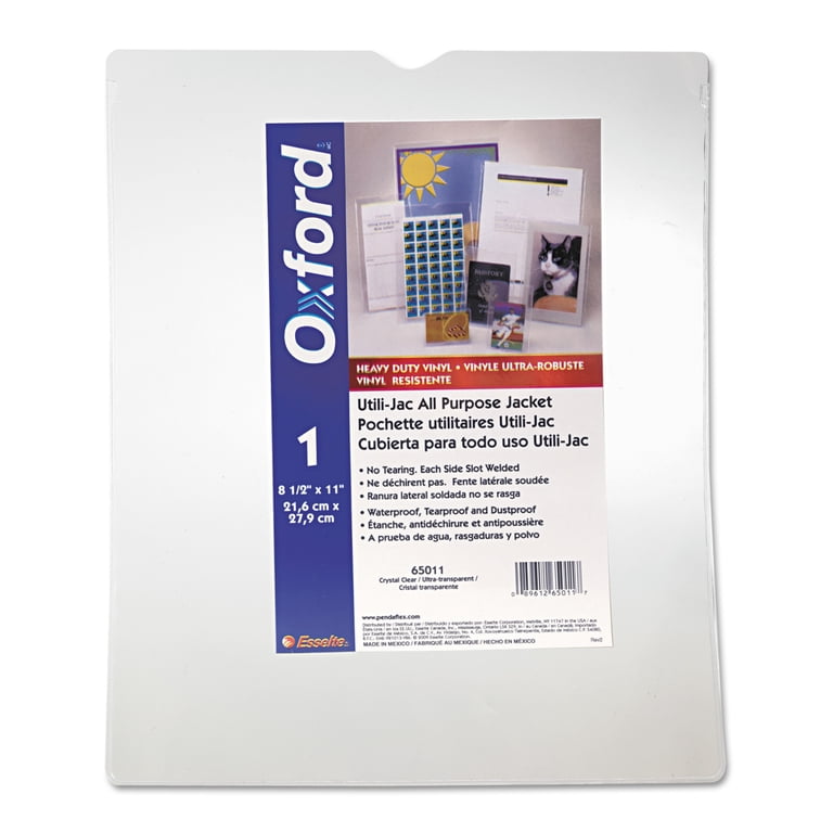 Oxford Utili-Jac Heavy-Duty Clear Plastic Envelopes, 8 1/2 x 11