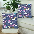 thumbnail image 2 of MKHERT Beautiful Unicorn Pillowcase Pillow Protector Cushion Cover 18x18 inch,Set of 2, 2 of 3