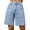 Sky Blue, variant on Women's Loose Casual Washed Jean Shorts for Summer, Relaxed Fit Five Quarter Straight Leg Pants with Medium Waisted Elastic Waistband for Everyday Comfortable Stylish Outfits,Blue L