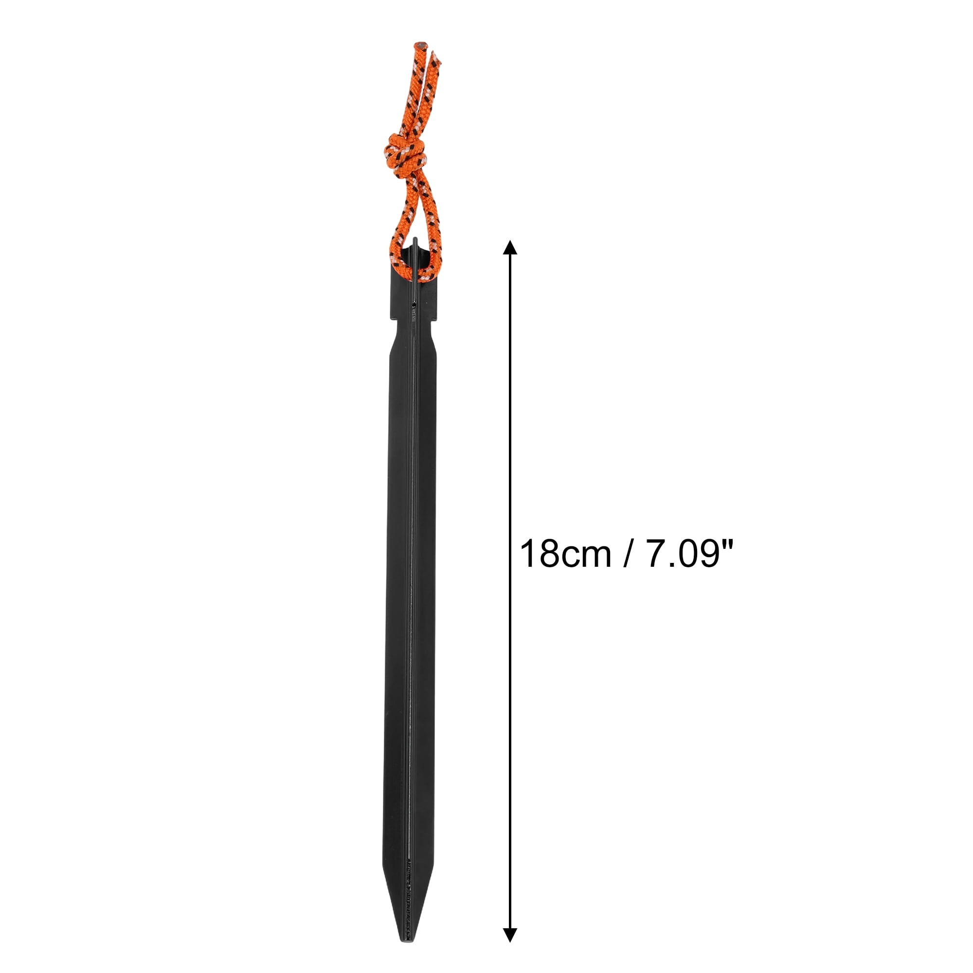 Unique Bargains 1 Set Triangular Tent Pegs Black Aluminum Alloy Polyester Nylon
