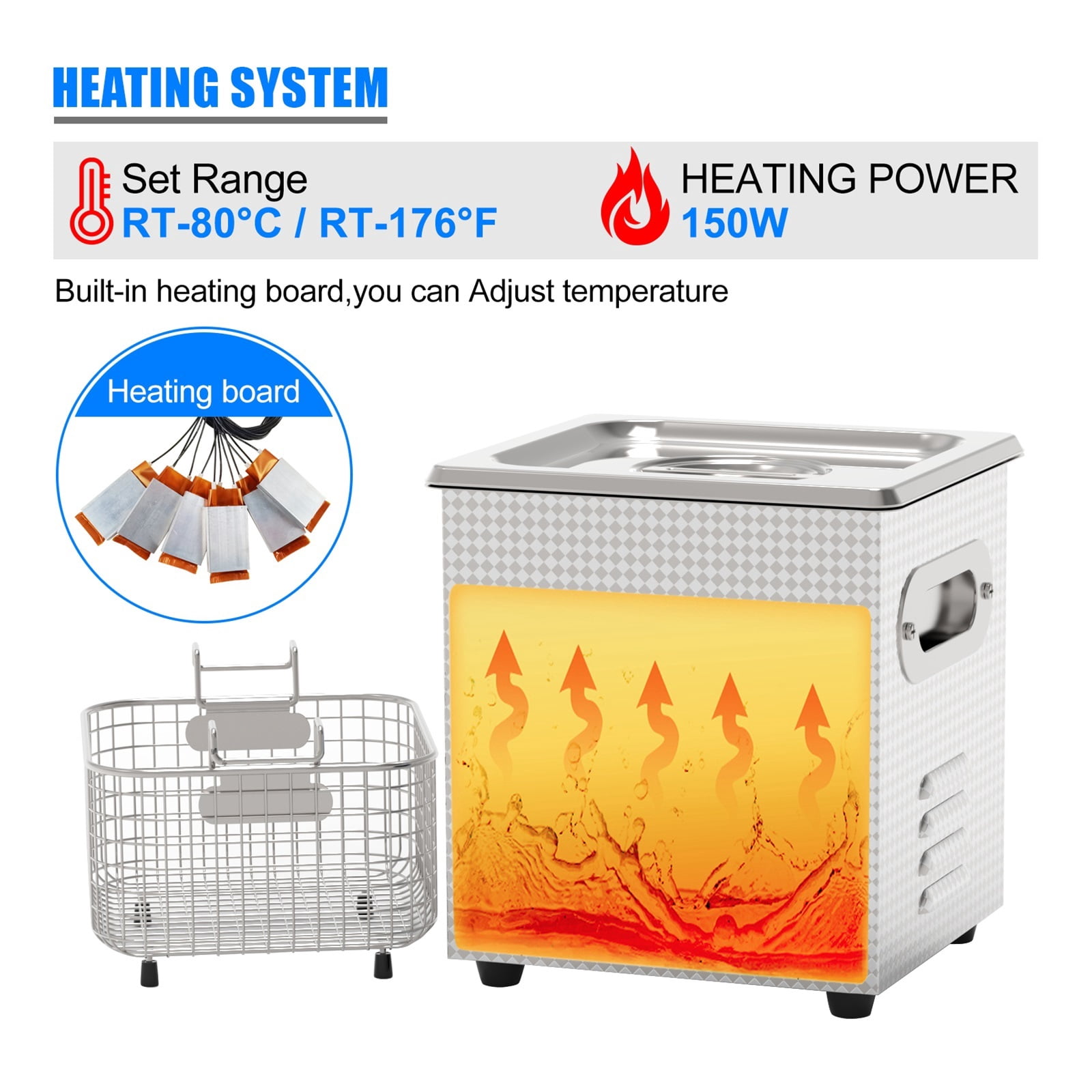 120W Ultrasonic Cleaner 1.3L Bath 0~30mins Timer With Heater Ultrasound For Watches Glasses Jewelry Home Parts
