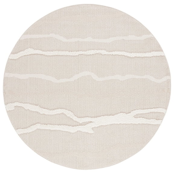 SAFAVIEH Trends William Abstract Area Rug, Beige/Ivory, 6'7" x 6'7" Round