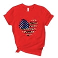 thumbnail image 5 of JYLPZYR Tshirts Shirts for Women Women's Casual Independence Day Love Print T Shirt Short Sleeve Shirt Loose Top Oversized Tees(Red1,S), 5 of 5