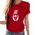 thumbnail image 4 of Penkiiy T-Shirt Graphique Cœur Amoureux pour Femmes Col en V Saint-Valentin Couple Amusant Manches Courtes Décontracté Cadeau Rouge, 4 of 7