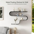 thumbnail image 5 of Black Floating Shelves Set of 3, Black Metal Decor, Unique Mounted Floating Shelf, Modern Long Wall Shelf, Large Wall Shelves for Bedroom, Bathroom, Living Room, 5 of 7