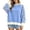 Blue, variant on Women's Sweatshirt Long Sleeve Gingham Color Block Contrast Trim Crew Neck Sweatshirts for Holiday Celebration