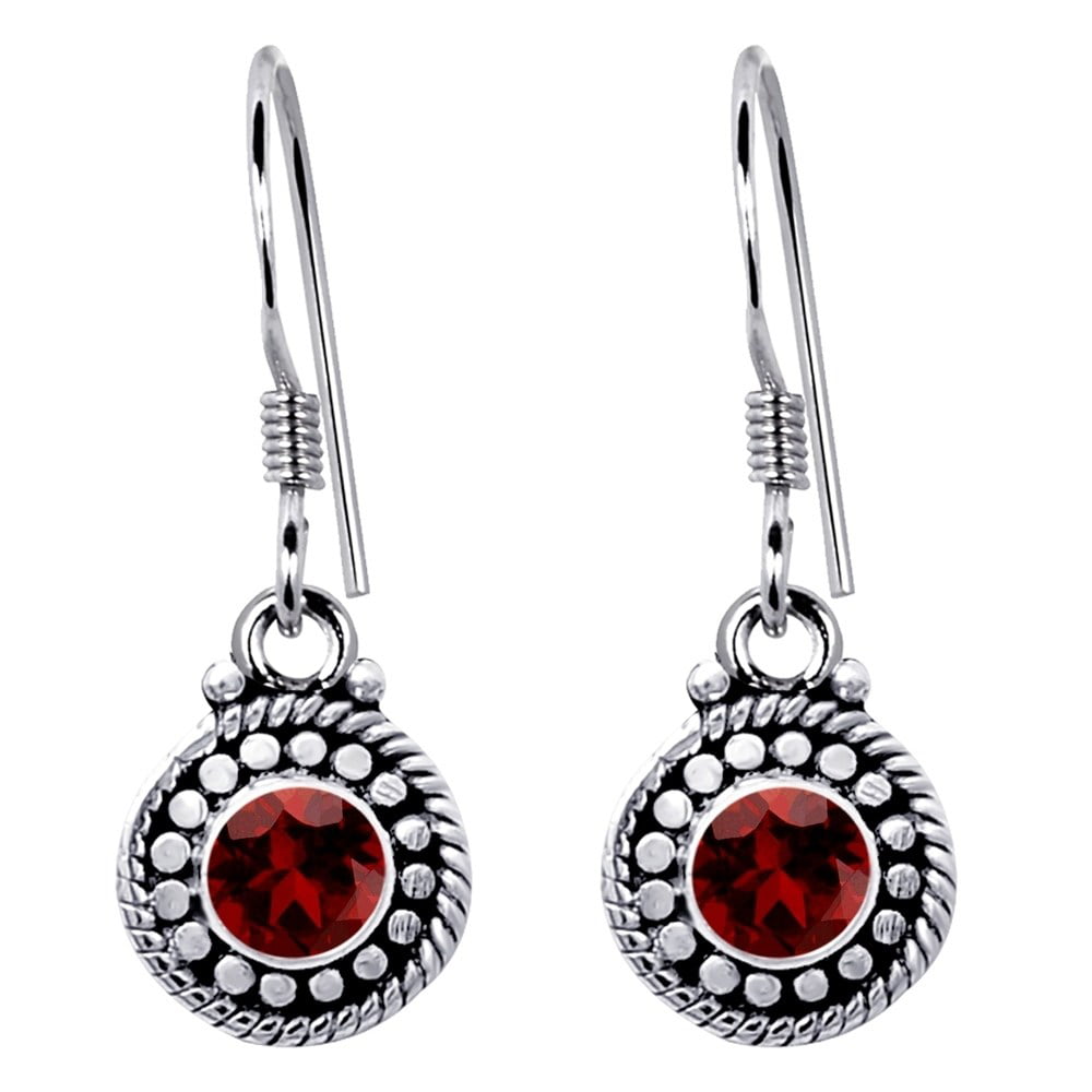 Sterling Silver Earrings For Women | January Birthstone Earrings | 0.54 ...