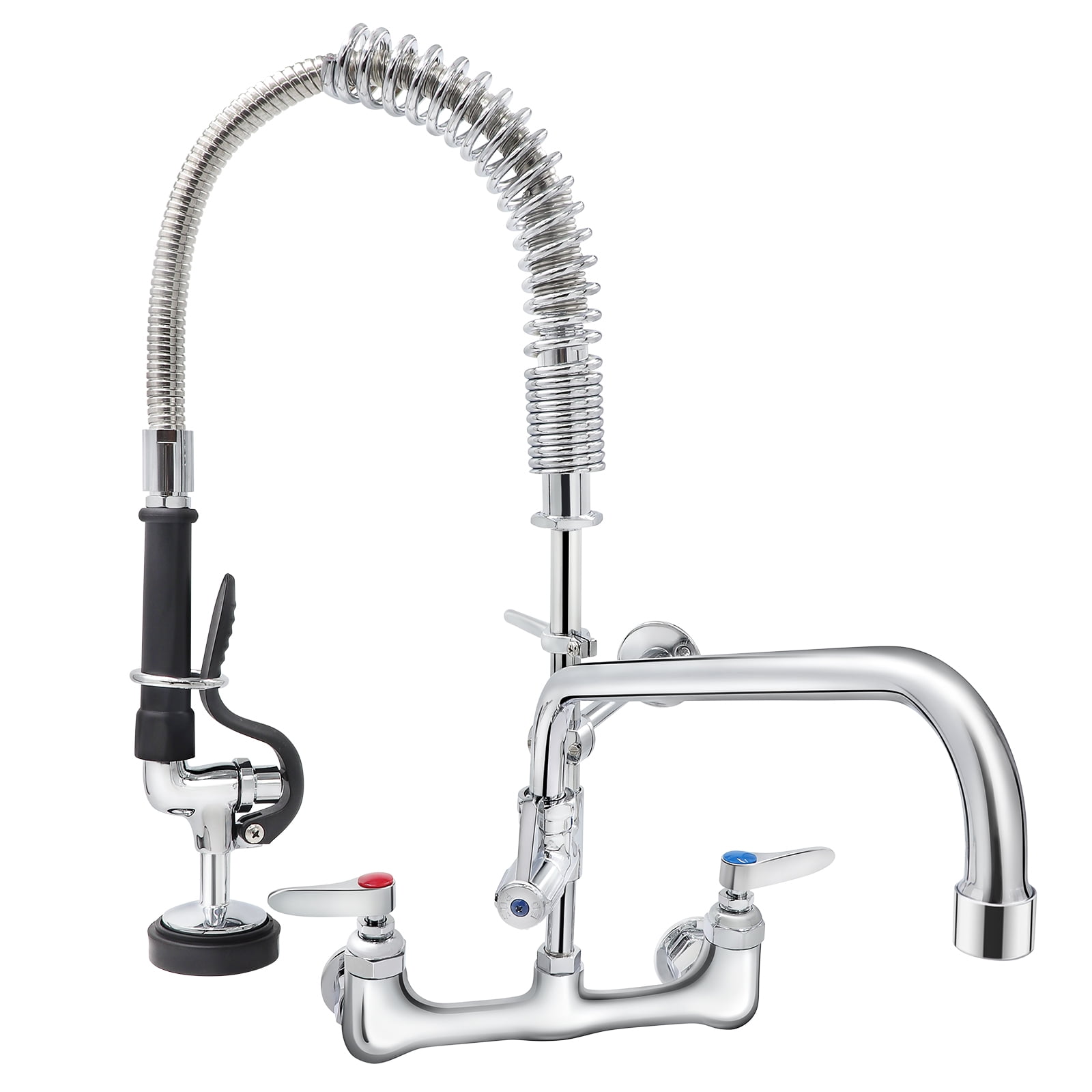 VEVOR Commercial Faucet with PreRinse Sprayer, 8" Adjustable Center