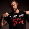 thumbnail image 7 of 5% Nutrition I Am The 5% Bodybuilding Muscle Black Shirt, Men's Cotton Short Sleeve Graphic T-Shirt, 7 of 7