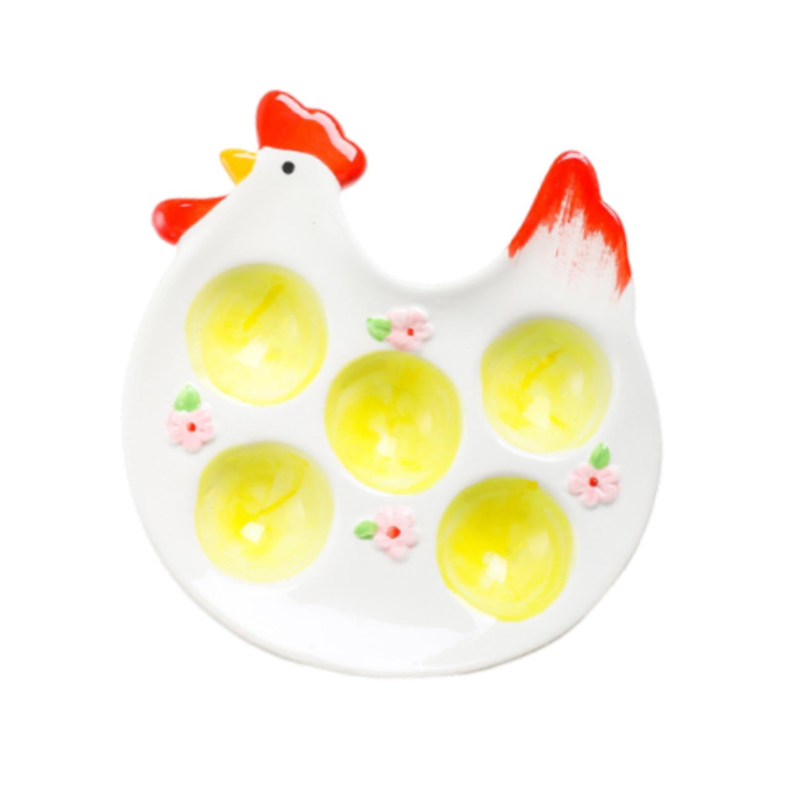 CarpNettore Easter Egg Cup Porcelain Egg Tray Dinnerware Egg Container Multifunction Easy to C