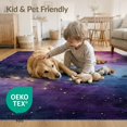 thumbnail image 4 of ODIKA 6'x9' Washable Area Rug Purple Galaxy Watercolor Nebula Constellation Stars Abstract for Family Room, Living Room, Master Bedroom, Non-Slip, Easy Care, 4 of 7