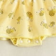 thumbnail image 5 of Hiijoy Newborn Girls Summer Outfits Cartoon Bee Print Smocked Mesh Romper & Headband Set, 5 of 5