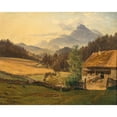 thumbnail image 3 of Friedrich Loos 14x12 Black Modern Framed Museum Art Print Titled - Summer Landscape in the Mountains (1839), 3 of 5