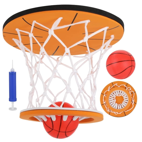 13.3-Inch Over-the-door basketball hoop, indoor hanging basketball set, mini basketball hoop with soft ball (suitable for bedroom or office), fun stress-relief toy for adults, no assembly required
