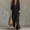 *Black, variant on ClodeEU Women's V Neck 3/4 Sleeve Button Shirt Dress with Front Slit ,Elegant Casual Summer Maxi Dress Black,Women's Plus L