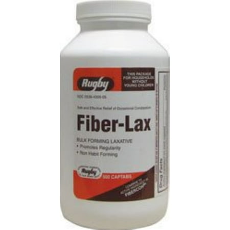 Rugby Fiber-Lax 625 mg Tablets 500 ea (Pack of 4)