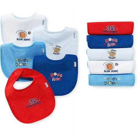 Gerber - Terry Cloth Bibs 10-Pack, Blue