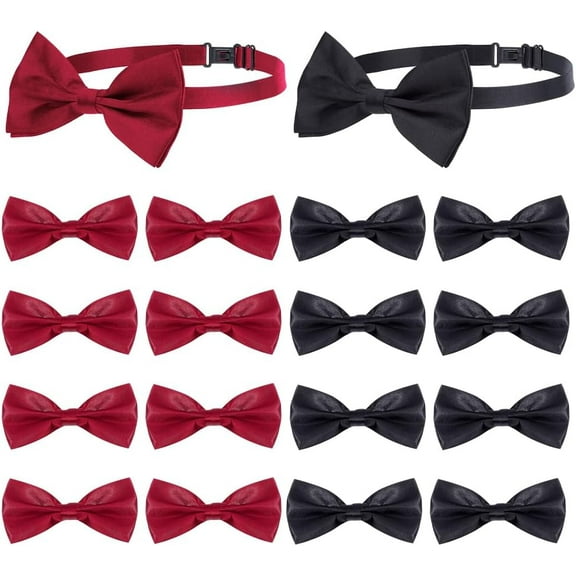 16Pcs Bow Ties for Men Pretied Bowties Adjustable Tuxedo Bowtie for Wedding Classic Formal Business Bow Tie with Plastic Buckles Mixed Color