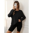 thumbnail image 6 of MOYIKO Oversized Long Sleeve Shirts for Women Casual Crewneck Loose Fit Tees Tops, 6 of 7