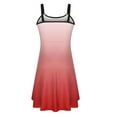 thumbnail image 6 of Spaghetti Straps Gradient Swing Dresses for Women Summer Casual Sleeveless Loose A-Line Mini Beach Sundress, 6 of 6