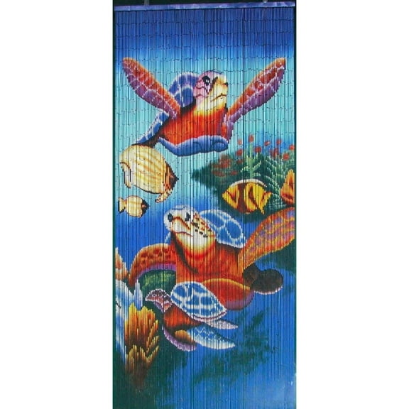 Beaded Doorway Curtains Bead Strands For Living Room Bedroom Door Kitchen Handmade Japanese 125 Strings Vintage Divider Painted Sea Turtles