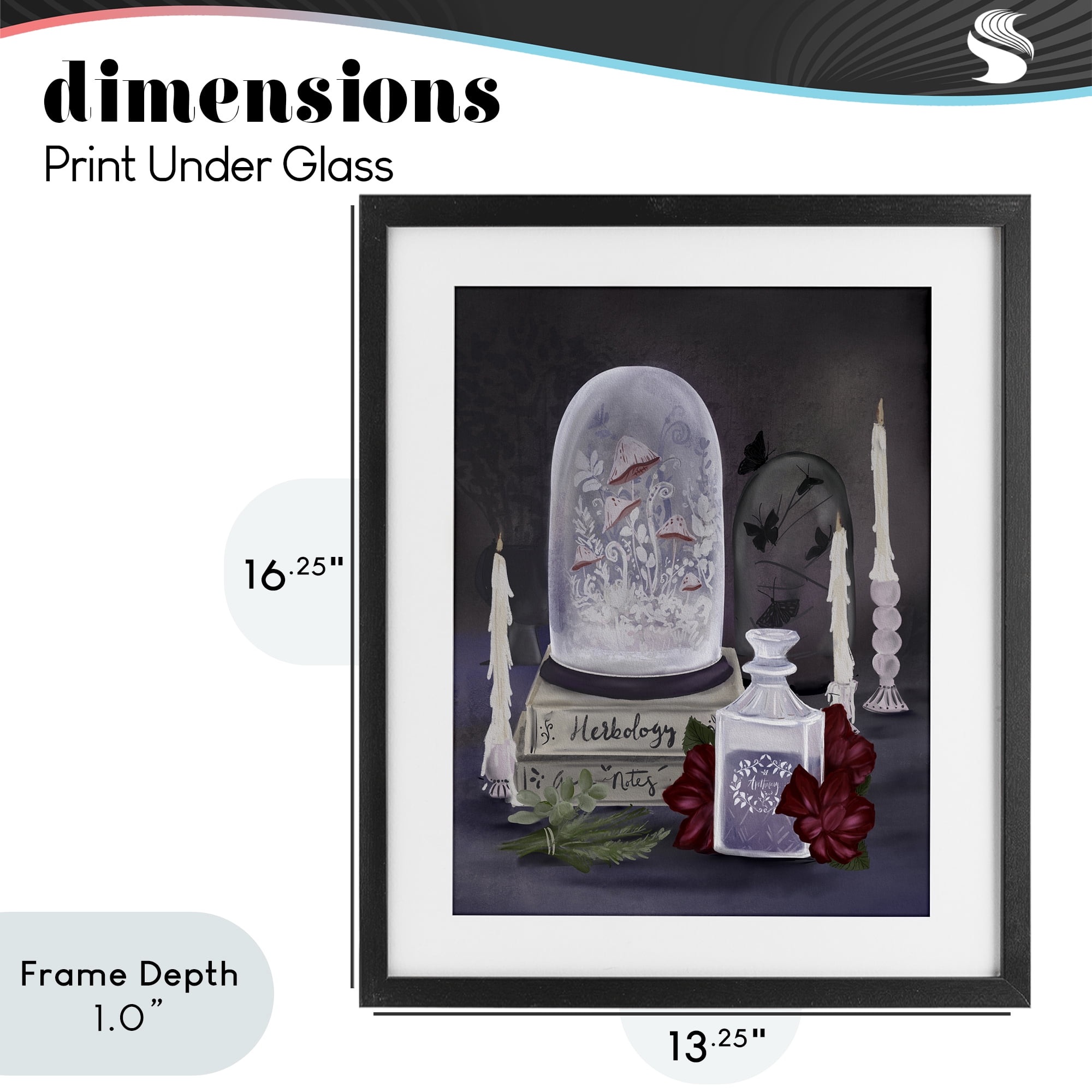 Stupell Industries Spooky Apothecary Vibes Black Framed Print Under Glass, design by Adreane Fippinger