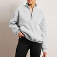 thumbnail image 4 of Under 10$ Buigttklop Women'S Casual Hoodless Sweatshirts Long Sleeve Half Zippered Hooded Collar Shirt, 4 of 6
