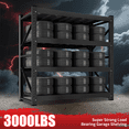 thumbnail image 4 of 59" W Garage Shelving 3000LBS Garage Storage Shelves 4-Tier Metal Adjustable Shelf Unit Storage Rack for Basement Supermarket Warehouse 59" W x 24" D x 78" H Black, 4 of 8