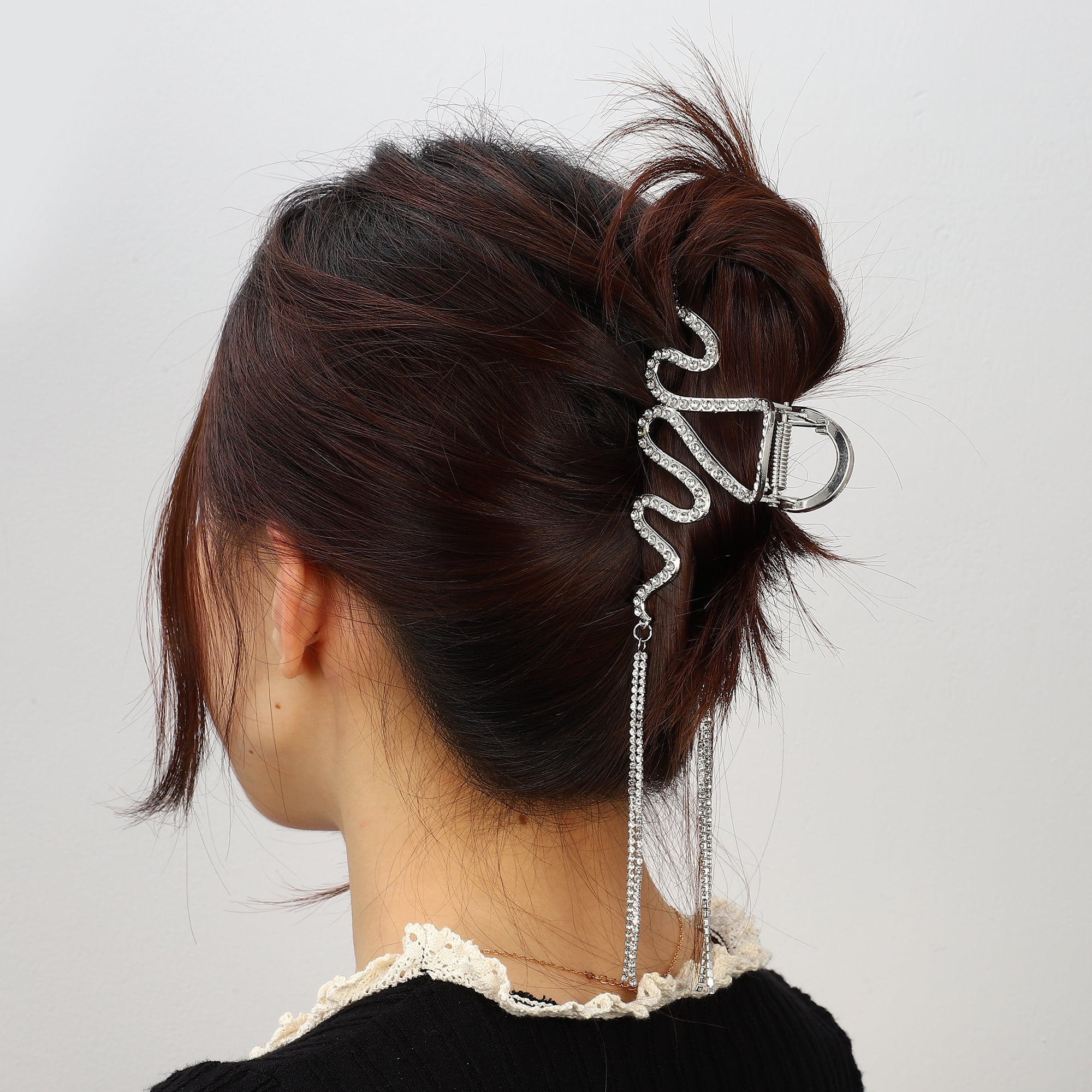 Unique Bargains Metal Hair Claws Hair Clips Hair Barrettes Silver Tone