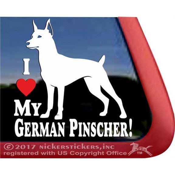 I Love My German Pinscher | High Quality Vinyl Cropped Dog Window Decal