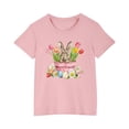 thumbnail image 3 of Jinhomg Casual Cotton Tops for Kids Cute Bunny Rabbit Graphic Shirts Lightweight Comfy Short Sleeve Crew Neck Tees Boys Girls Holiday Gift Pink 4 Years, 3 of 9