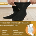 thumbnail image 5 of NevEND 12 Pairs Cotton Diabetic Socks Ankle for Men and Women - Non-Binding Extra Wide Neuropathy Socks Black Large, 5 of 6