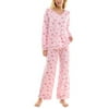 Roudelain HEART OUT PINK Women's 2-Pc. Printed Butter Knit Pajamas Set, XL