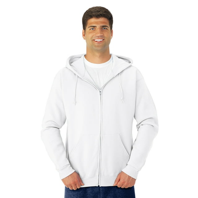Jerzees Adult NuBlend Full Zip Hooded Sweatshirt, 3X, White
