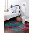 thumbnail image 3 of Rugs.com Azalea Collection Rug – 5 Ft Round Turquoise Medium Rug Perfect For Kitchens, Dining Rooms, 3 of 8