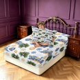 thumbnail image 4 of Manfei Festive Christmas Train Fitted Sheet Full,Traditional Snowflake Bed Set,Blue Green,3 Pieces,1 Fitted Sheet and 2 Pillowcases, 4 of 6
