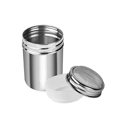 Ruiqas Cocoa Powder Shaker,Stainless Steel Chocolate Shaker with Lid Fine Mesh,Great for Sugar Salt Flour Chocolate Cocoa. L