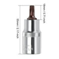 thumbnail image 4 of Uxcell 2.17'' Longitud 1/2-Pulgada Drive Torx Bit Sockets Acero S2 Tonalidad Plateada 1pcs T35 x 1/2", 4 of 4