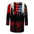 thumbnail image 3 of GERsome American Flag T-Shirt for Women 3/4 Sleeve Crewneck 4th of July Patriotic Shirts Loose Fit USA Star Stripes Graphic Tee S-5XL, 3 of 4