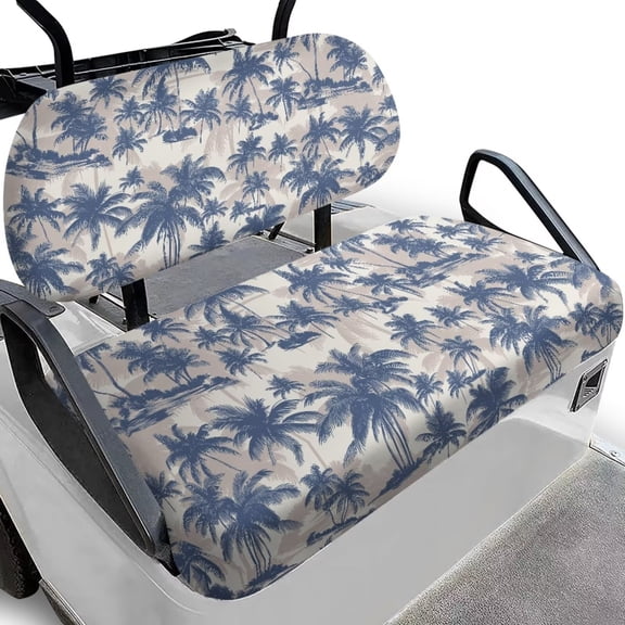 chaqlin Blue Palm Tree Golf Cart Seat Blanket for EZGO TXT RXV Comfortable Covers, Golf Cart Seat Covers 2 Piece Set Heavy Duty Decor Pat with Hook Universal Non-Slip Towel