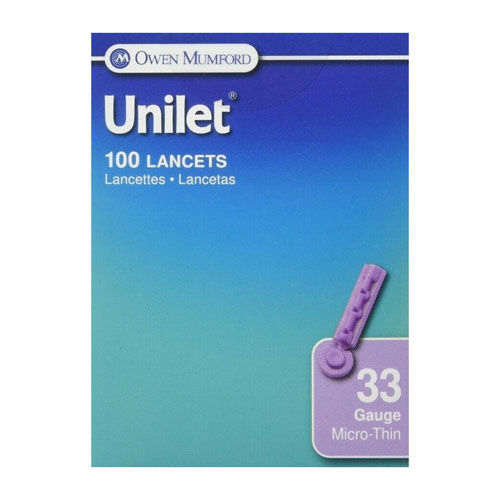 Owen Mumford Comfort Unilet Micro Thin Lancets, 33 Gauge, 100 Ea, 6