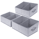 thumbnail image 2 of Cesta de almacenamiento grande trapezoidal, cajas de almacenamiento plegables con asa, caja de almacenamiento, armario, cestas de almacenamiento, juego de 3 piezas de tela (gris claro, 42 x, 2 of 6