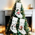 thumbnail image 4 of 5pc Personalized Christmas Stockings- Custom Red & White Festive Stockings for Family, Santa, Snowman, Penguin, Fox & Polar Bear Designs for Fireplace Mantel Decorations, 4 of 6